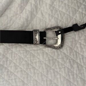 Black Belt with Silver Buckle